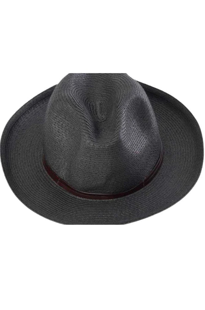 Borsalino Hat Leather Strap Black