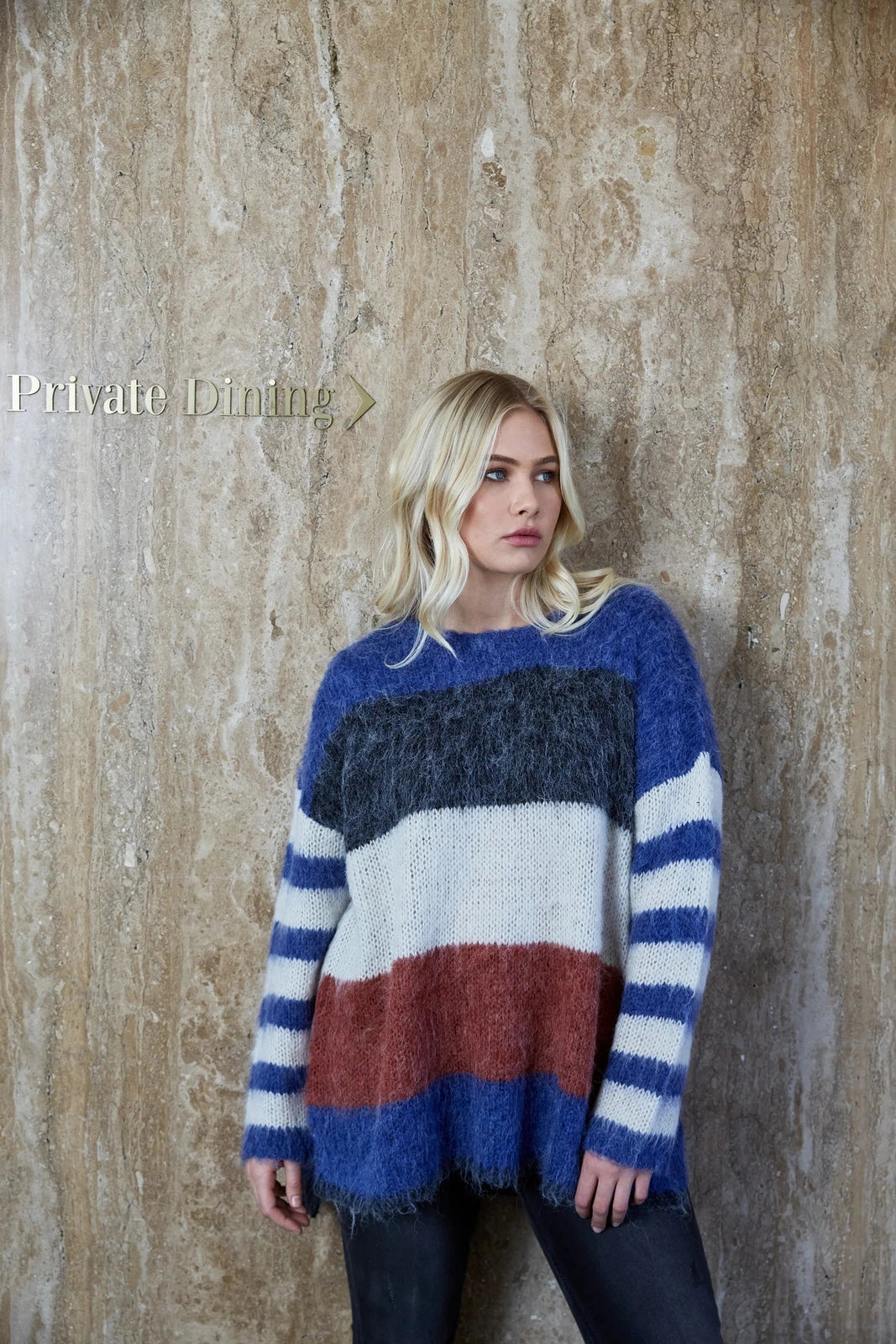 Isle of Mine Serene Stripe Jumper Azure OS