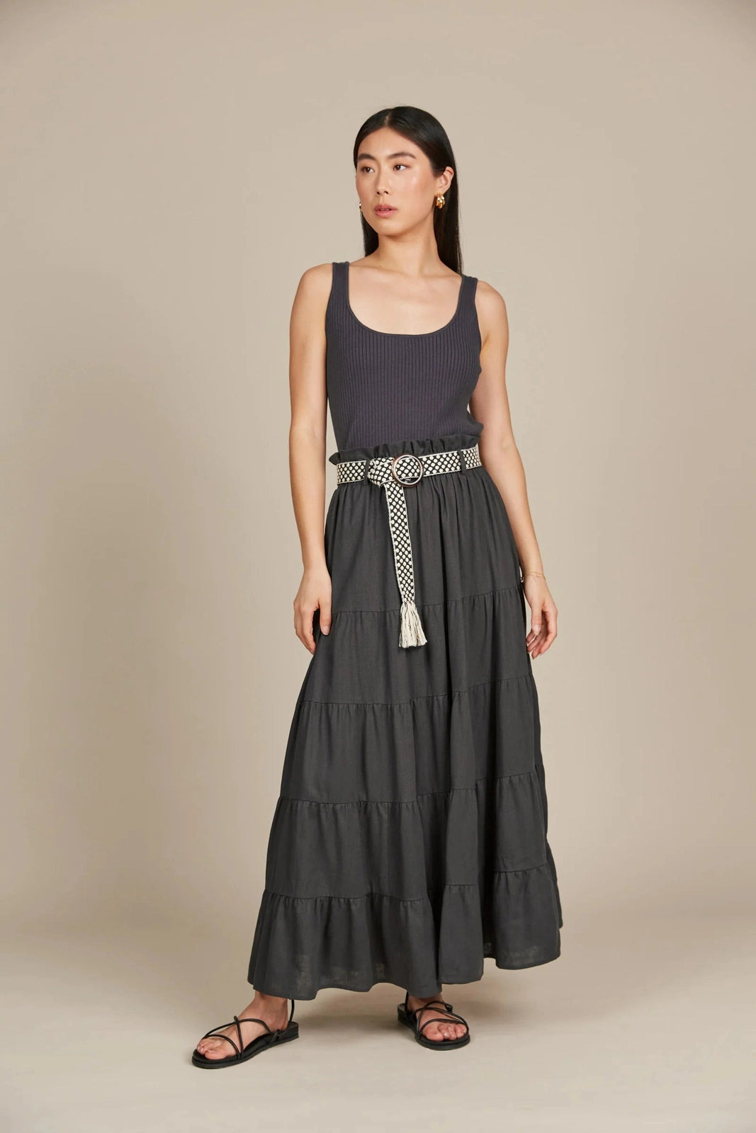 Isle of Mine Amelie Maxi Skirt Graphite