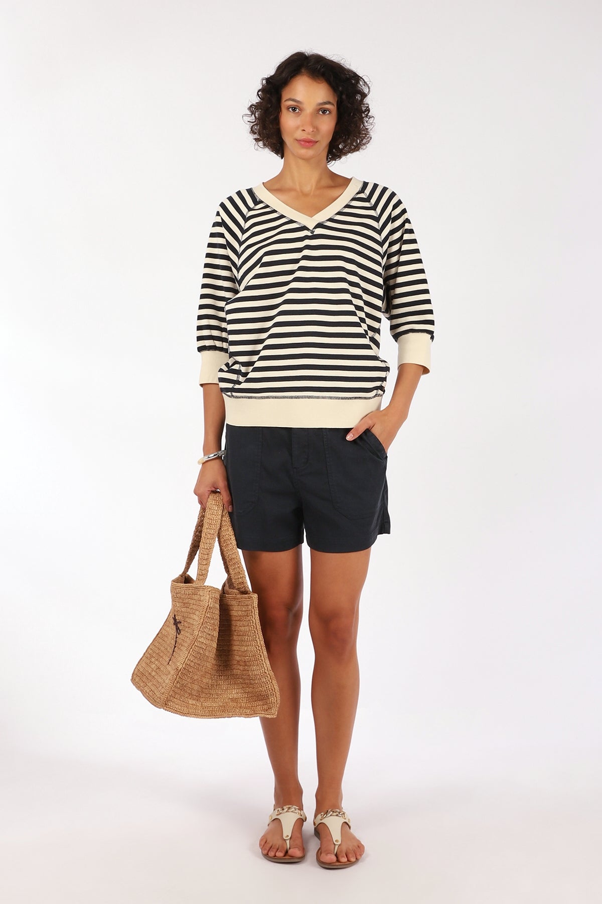 Mos Mosh MM Maggie Stripe Sweatshirt Navy