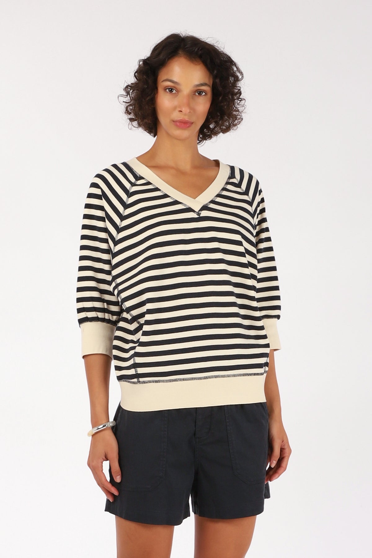 Mos Mosh MM Maggie Stripe Sweatshirt Navy