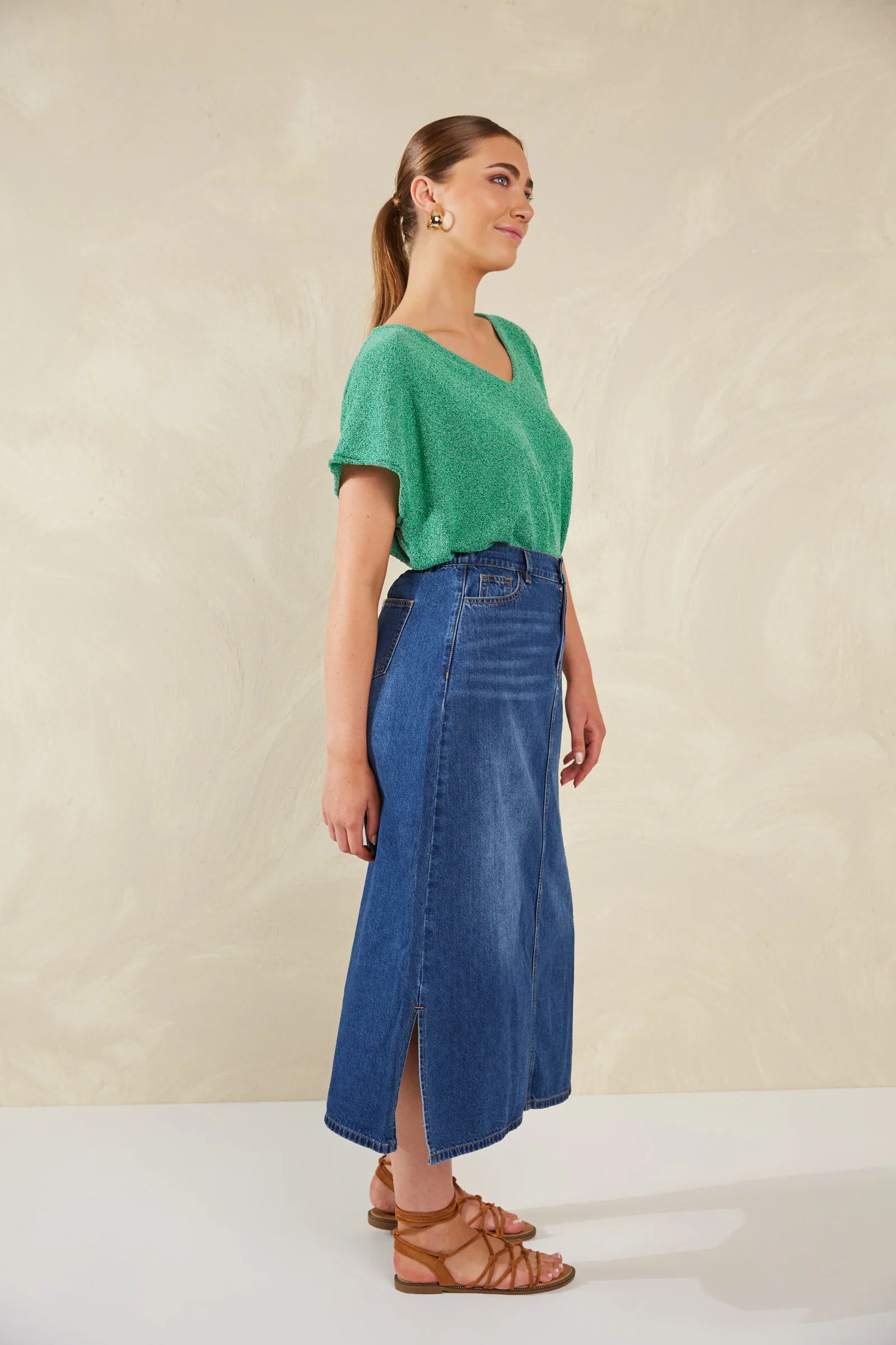 Haven Dalton Denim Skirt Indigo