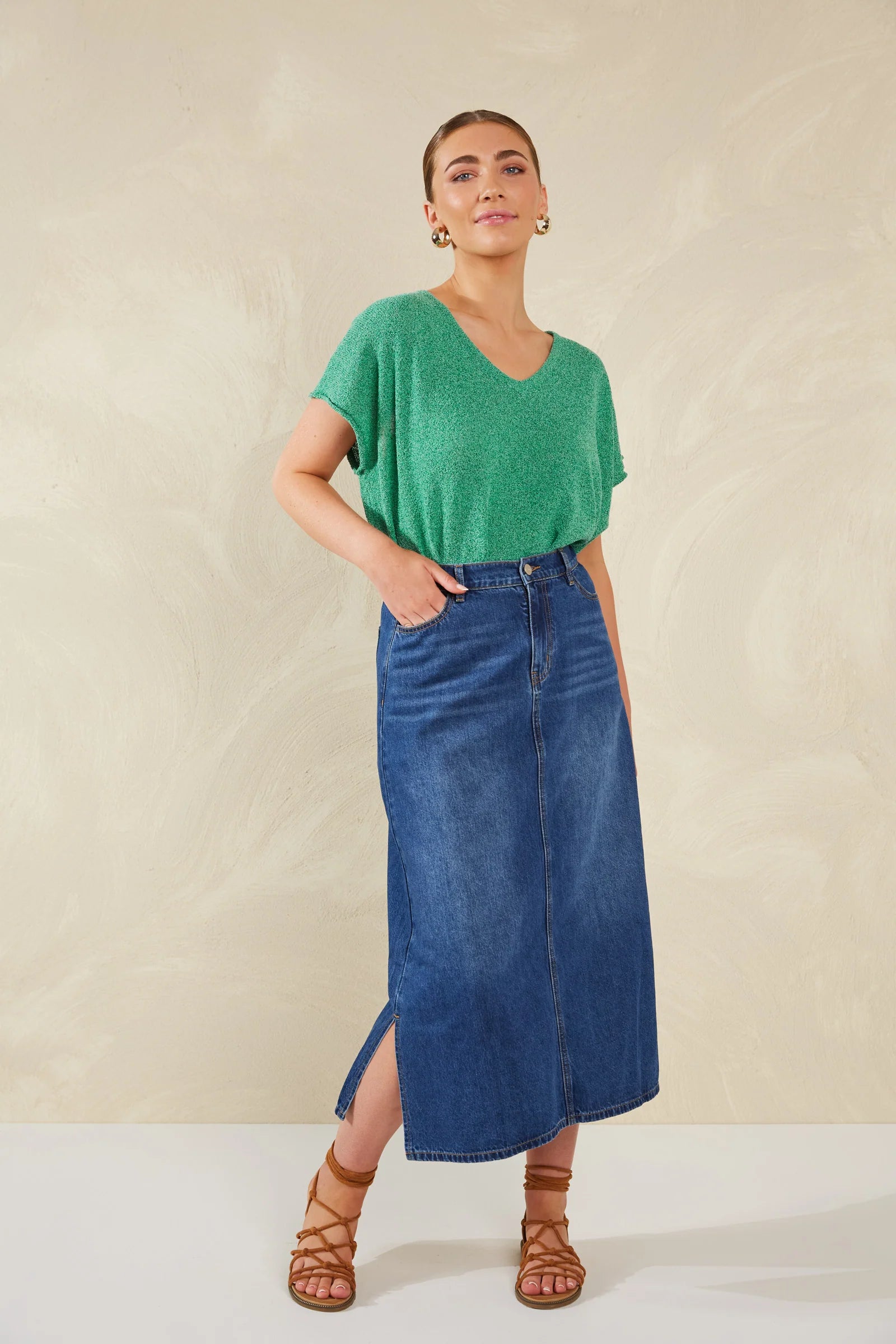 Haven Dalton Denim Skirt Indigo