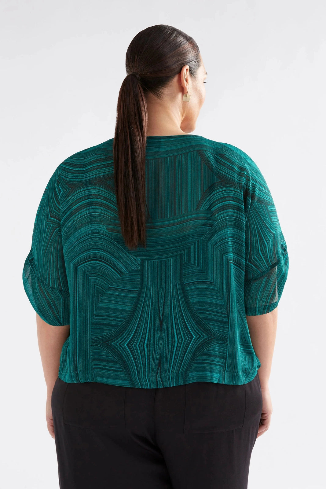 Elk Krava Sheer Top Malachite Print