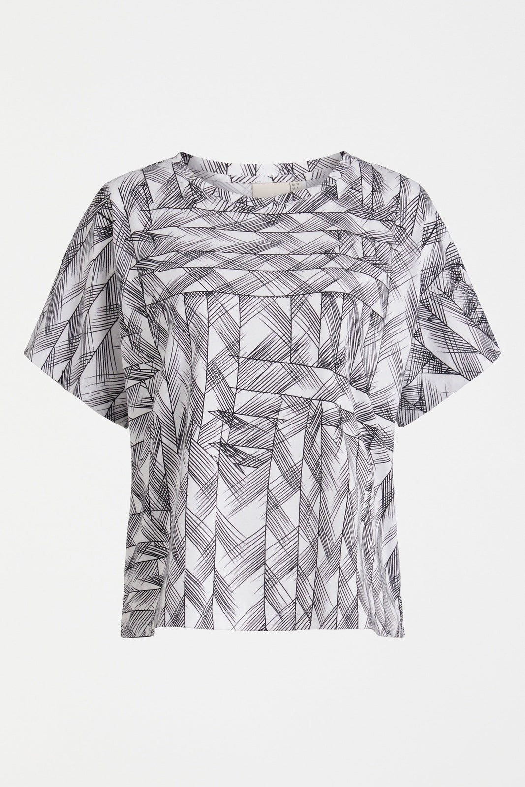 Elk Haki Short Sleeve TShirt White Line Print