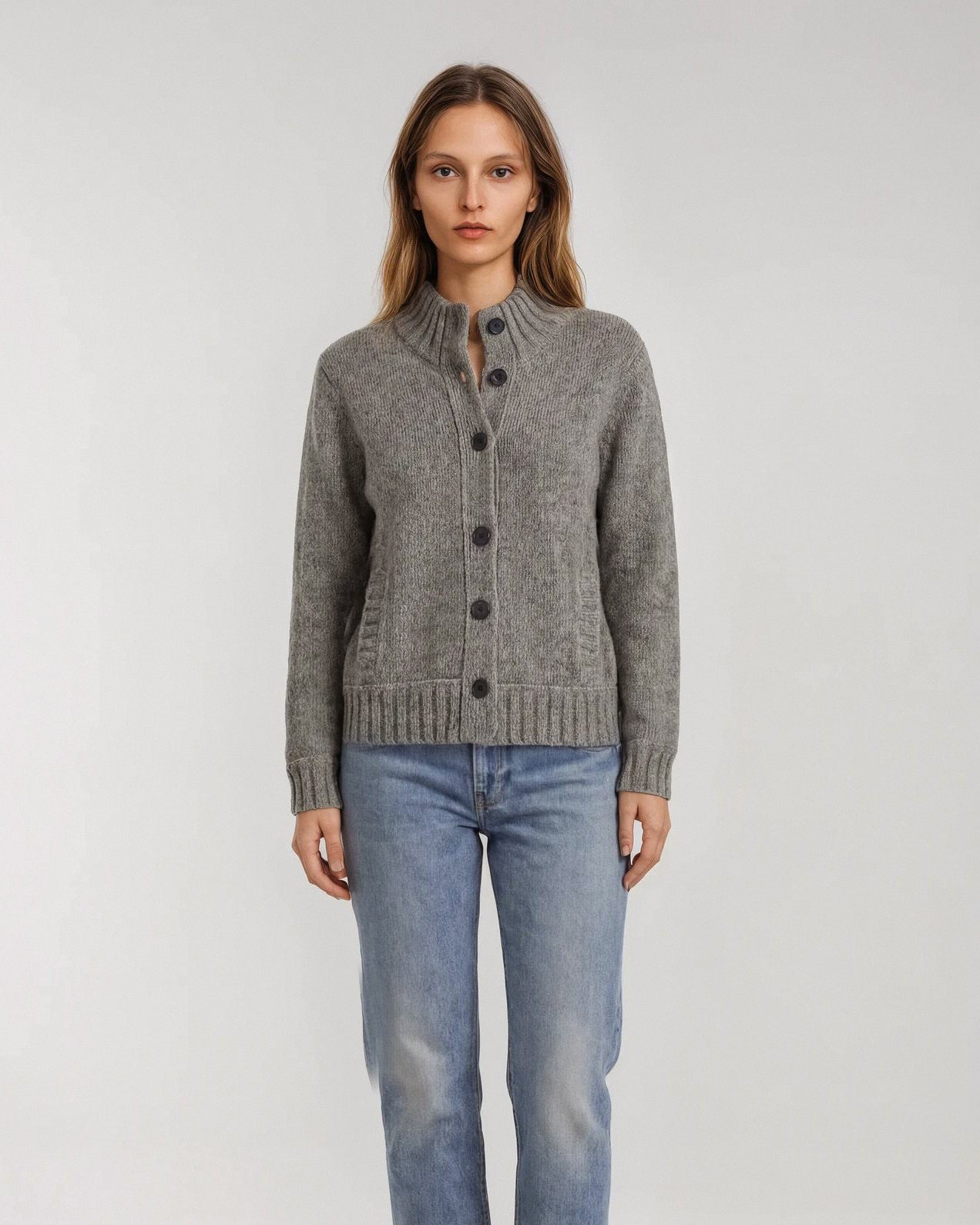 Alete Isabella Polo Jacket Grey Coat