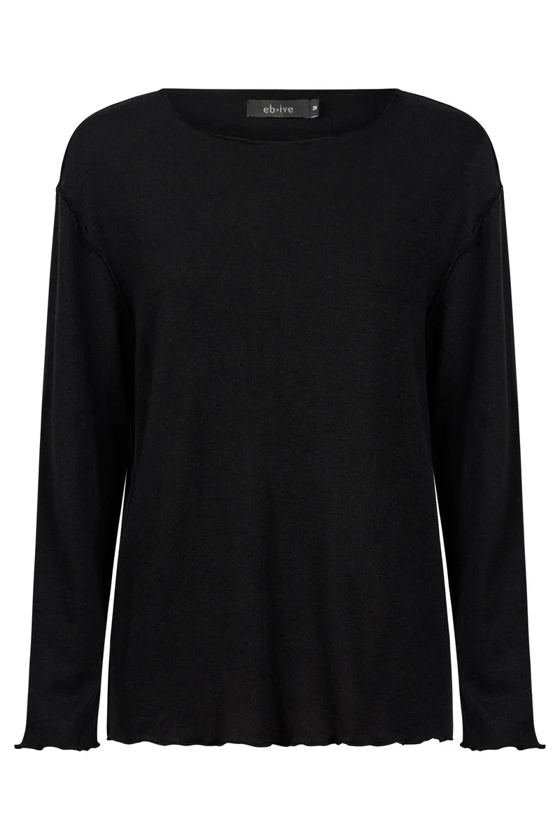 Eb & Ive Aria Long Sleeve Top Black