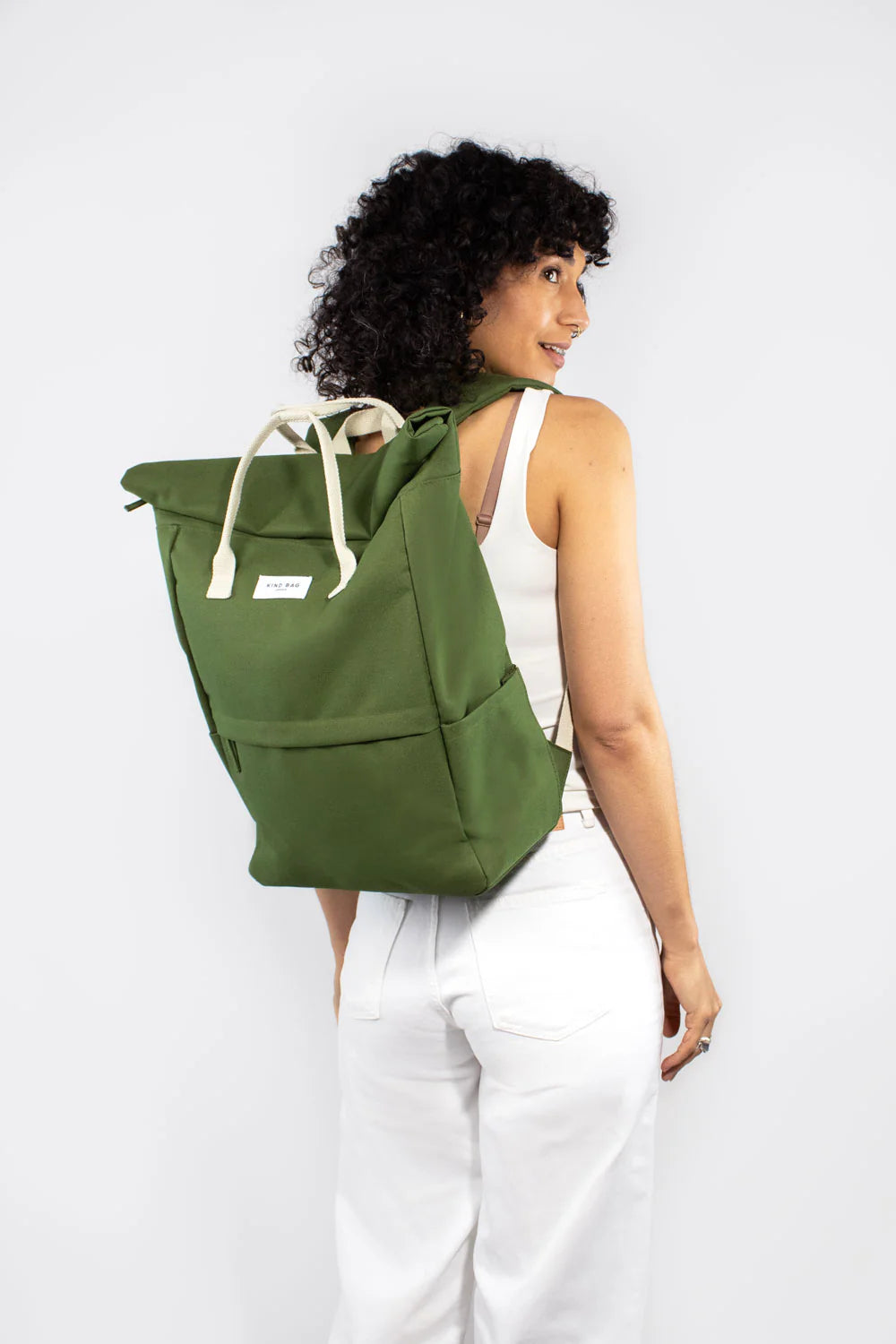 Kind Bag Large Hackney Backpack Khaki Green