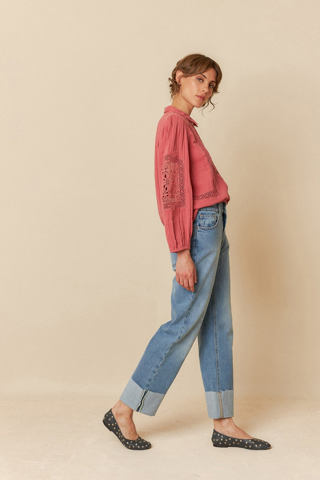 Indi & Cold BK207 Double Gauze Shirt Watermelon