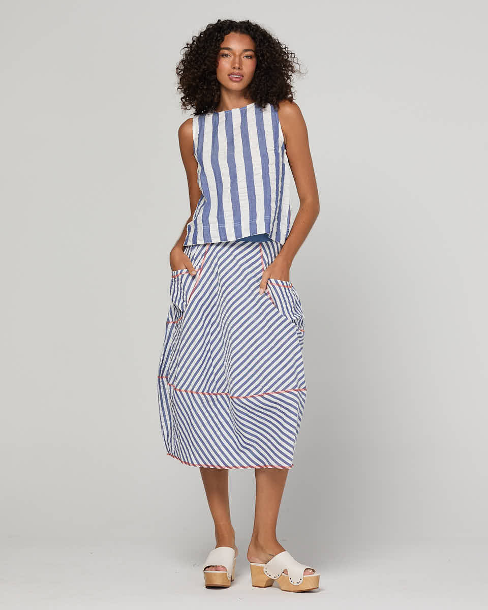 Boom Shankar Guru Skirt Ocean Stripe
