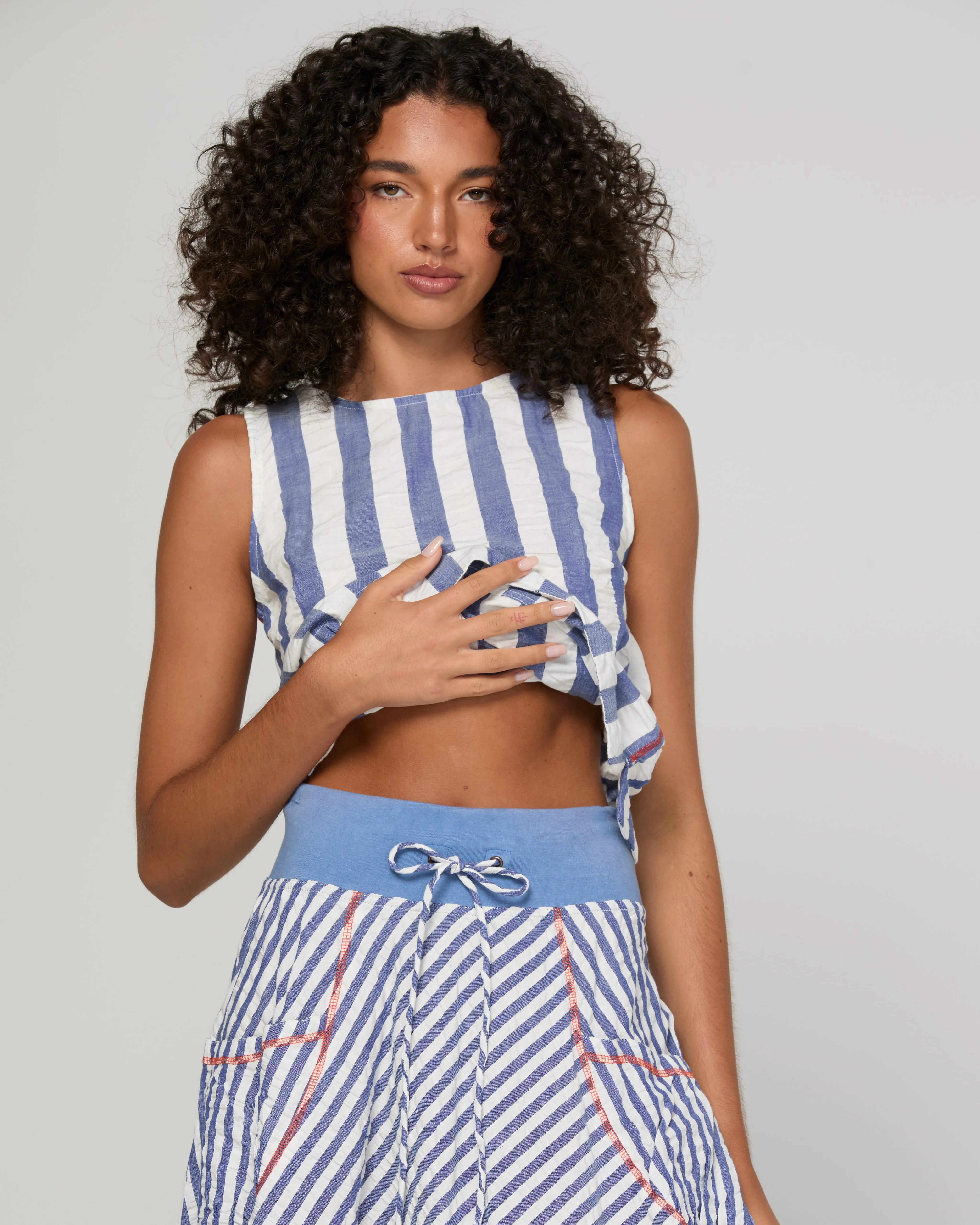 Boom Shankar Guru Skirt Ocean Stripe