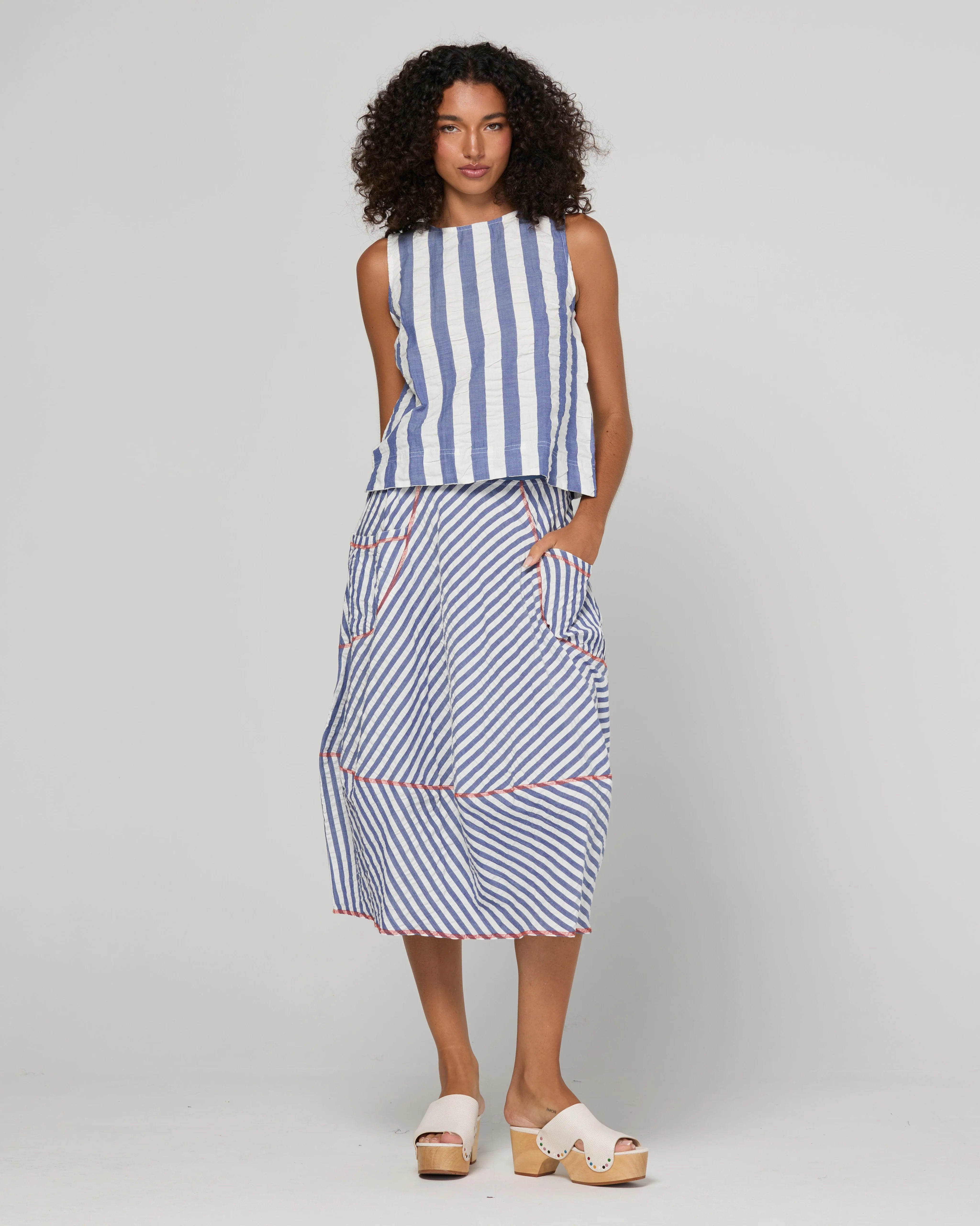 Boom Shankar Guru Skirt Ocean Stripe