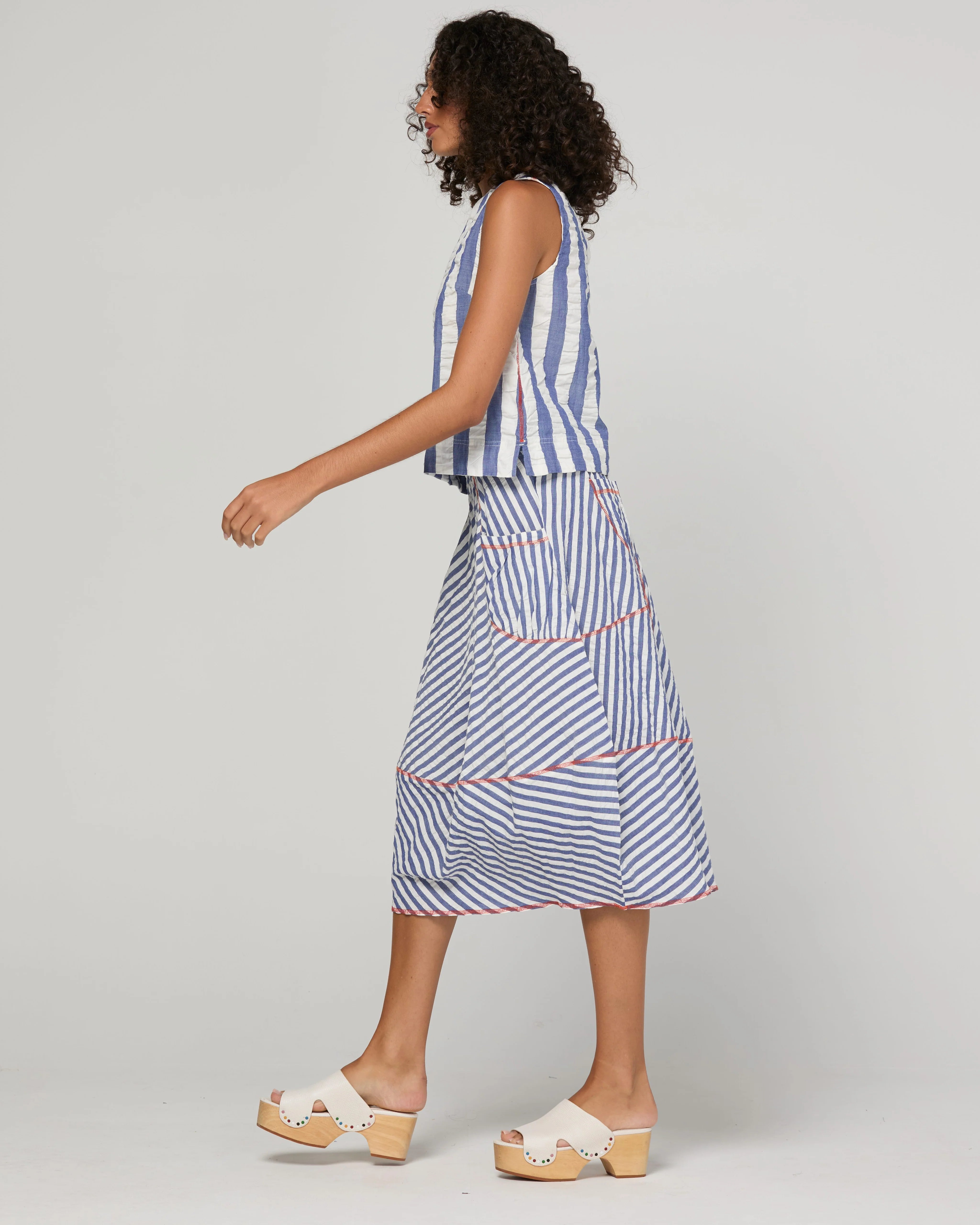 Boom Shankar Guru Skirt Ocean Stripe