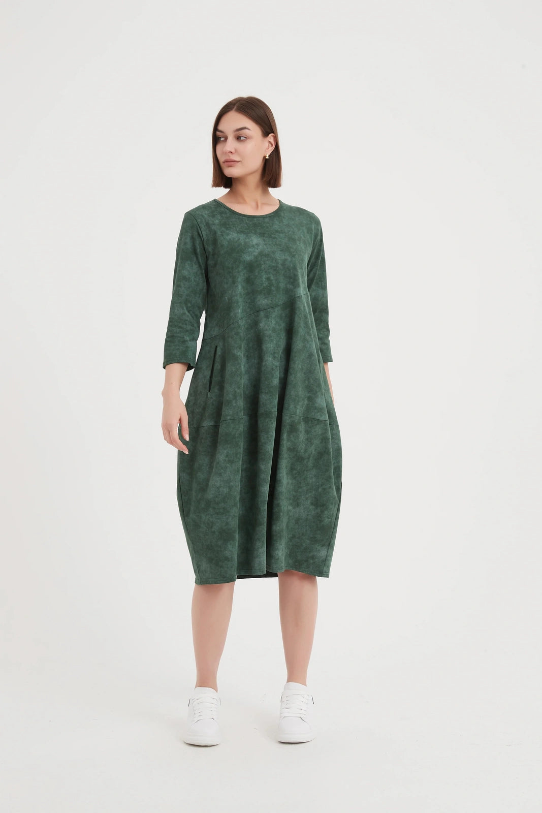 Tirelli Diagonal Seam Dress Green
