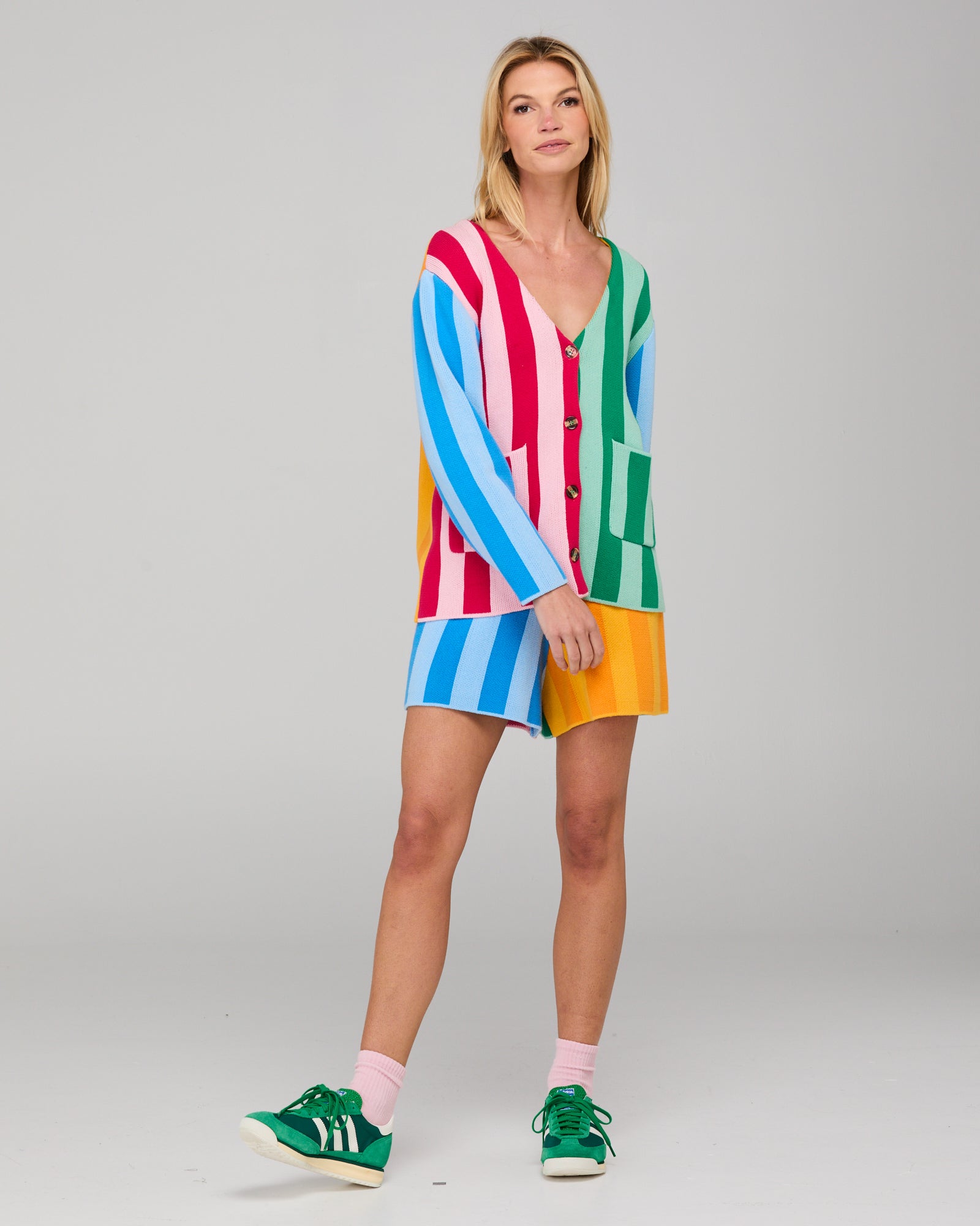 Boom Shankar Rainbow Cardigan Rainbow Stripe