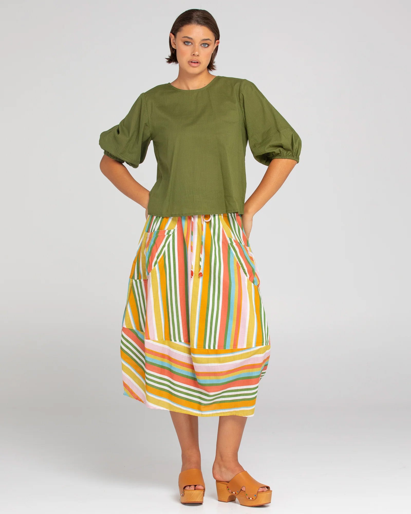 Boom Shankar Ailana Stripe Guru Skirt