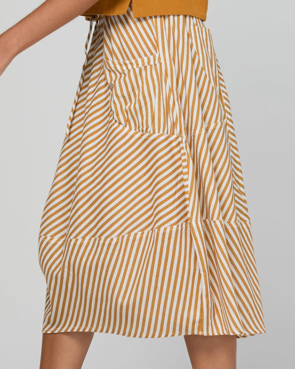 Boom Shankar Guru Skirt Mustard Stripe