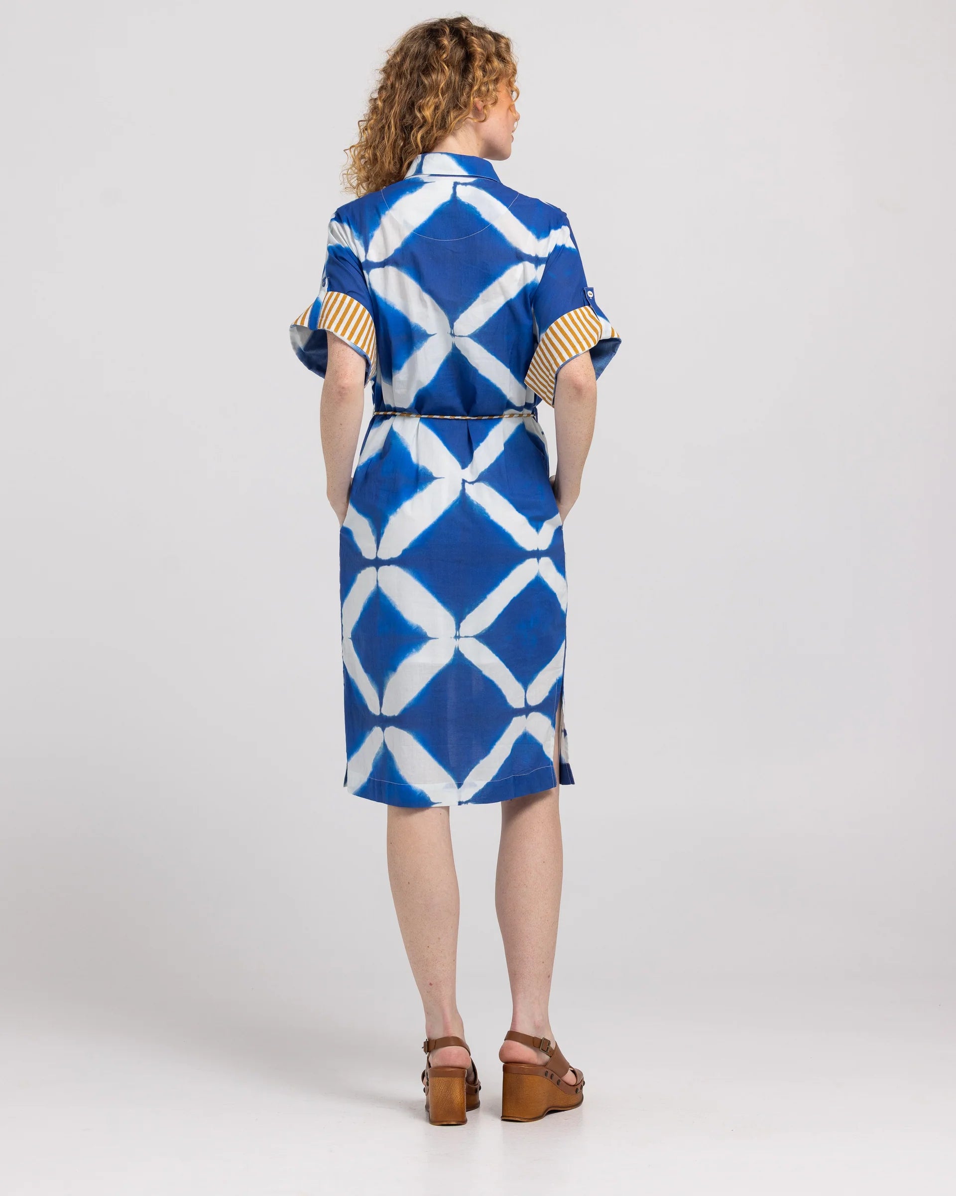 Boom Shankar Maui Shirt Dress Block Print