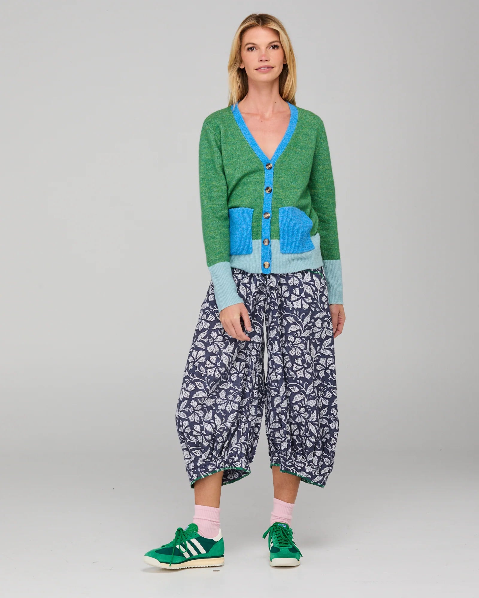 Boom Shankar Poet Cardigan Green Multi
