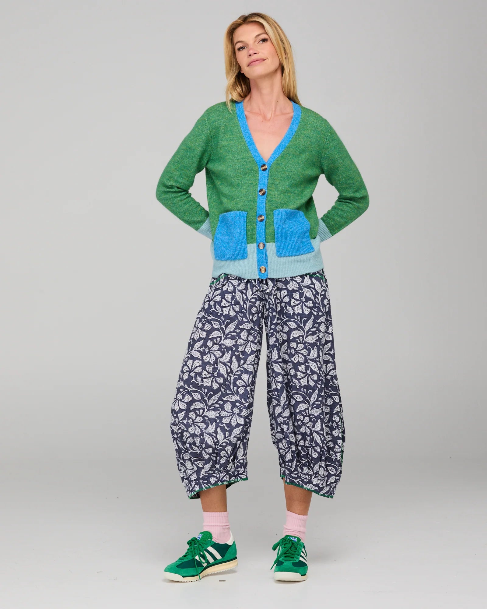 Boom Shankar Poet Cardigan Green Multi
