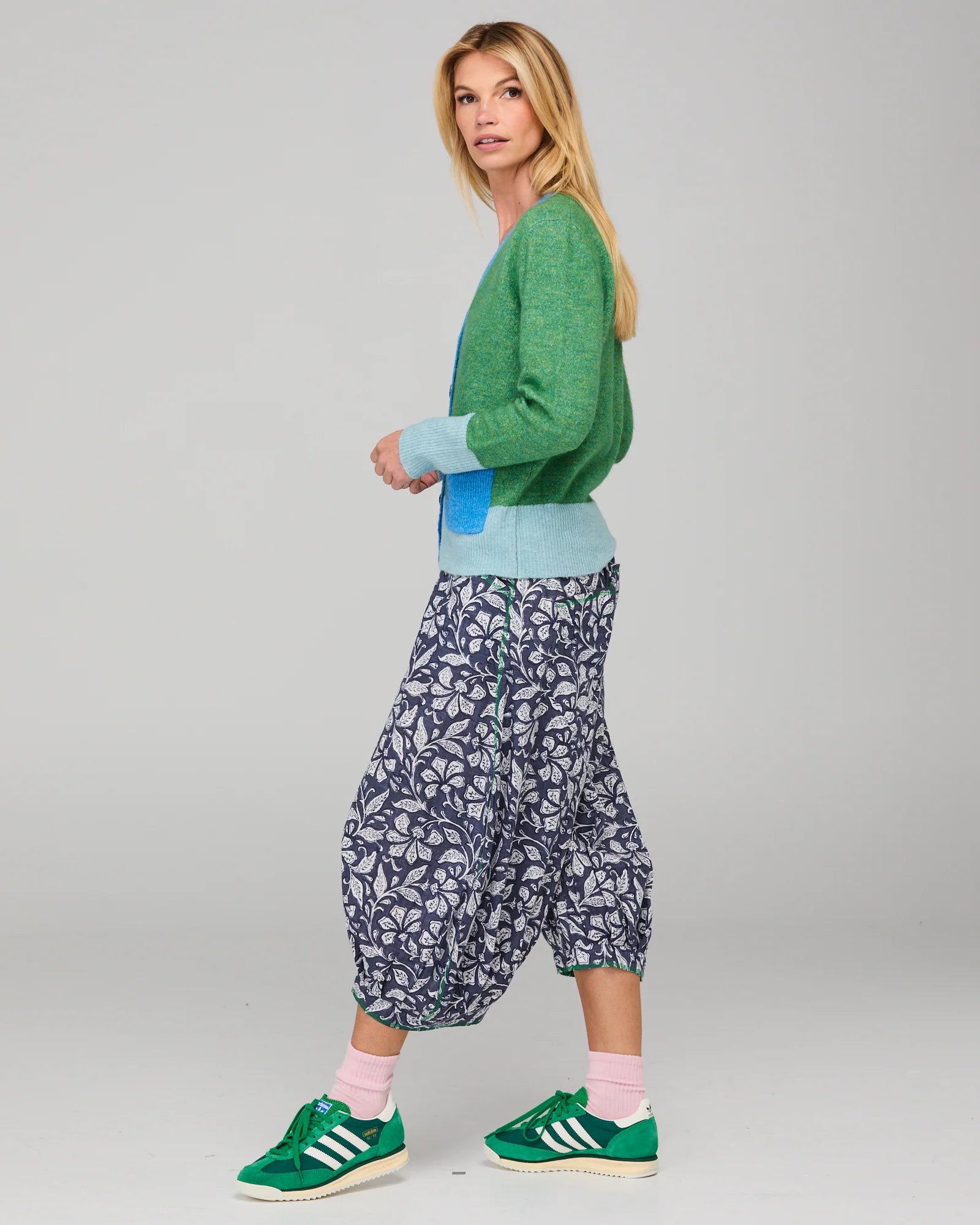 Boom Shankar Poet Cardigan Green Multi