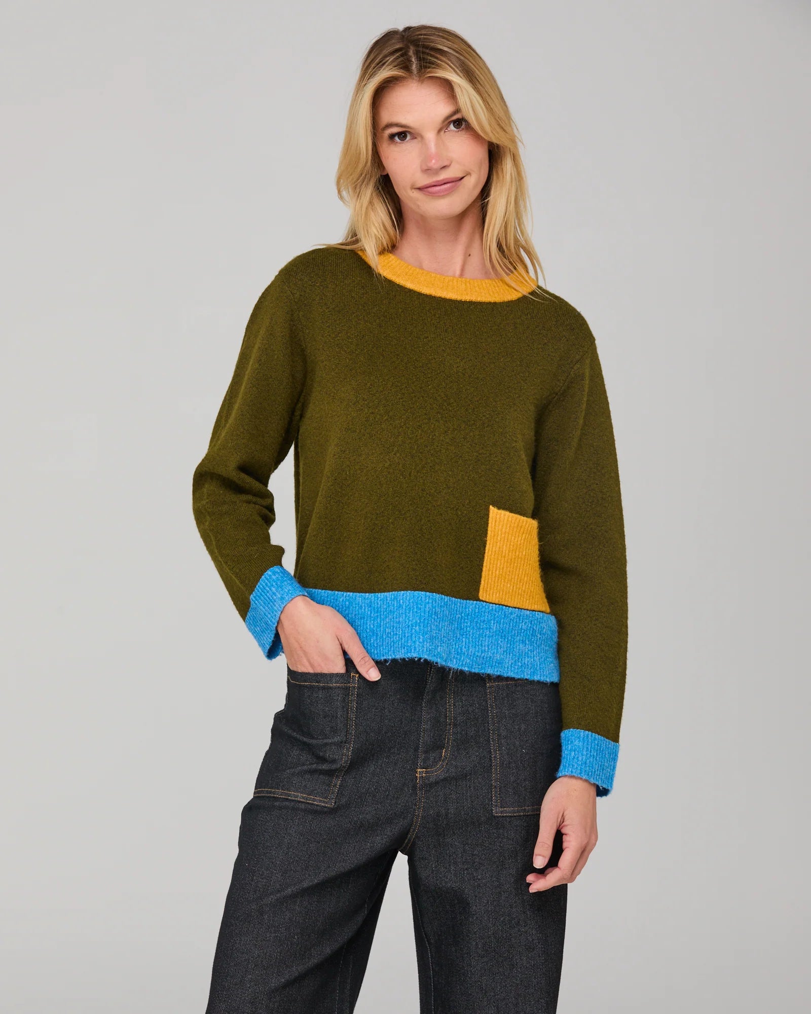 Boom Shankar Poet Jumper Olive Multi
