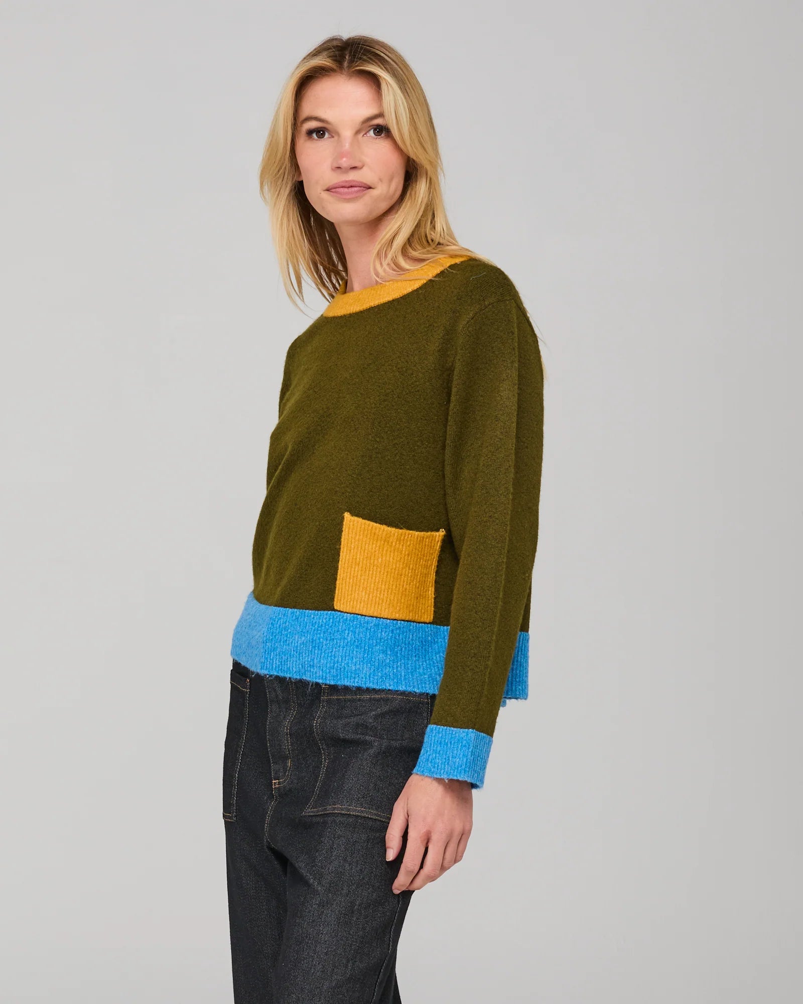 Boom Shankar Poet Jumper Olive Multi