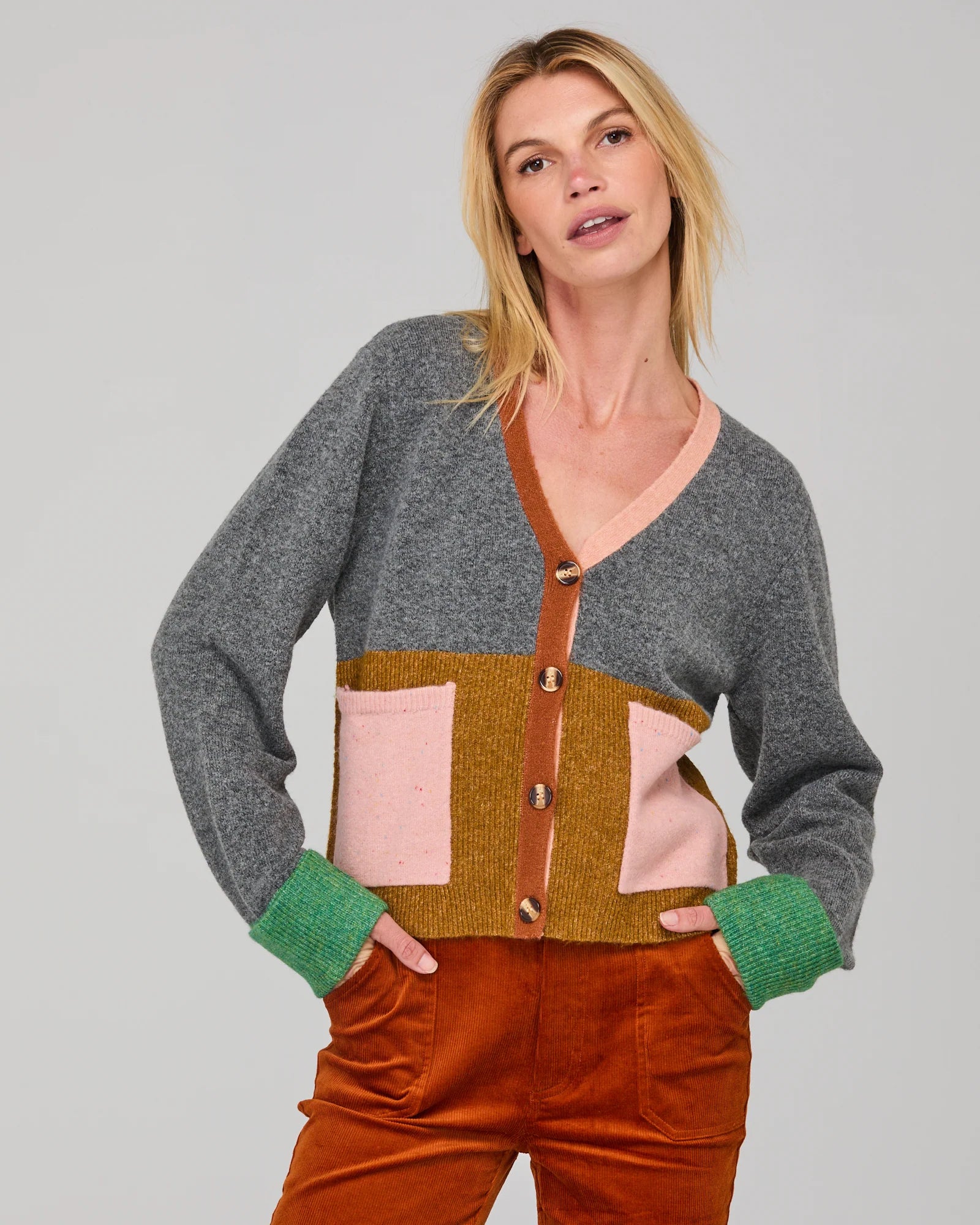 Boom Shankar Remi Cardigan Grey Multi