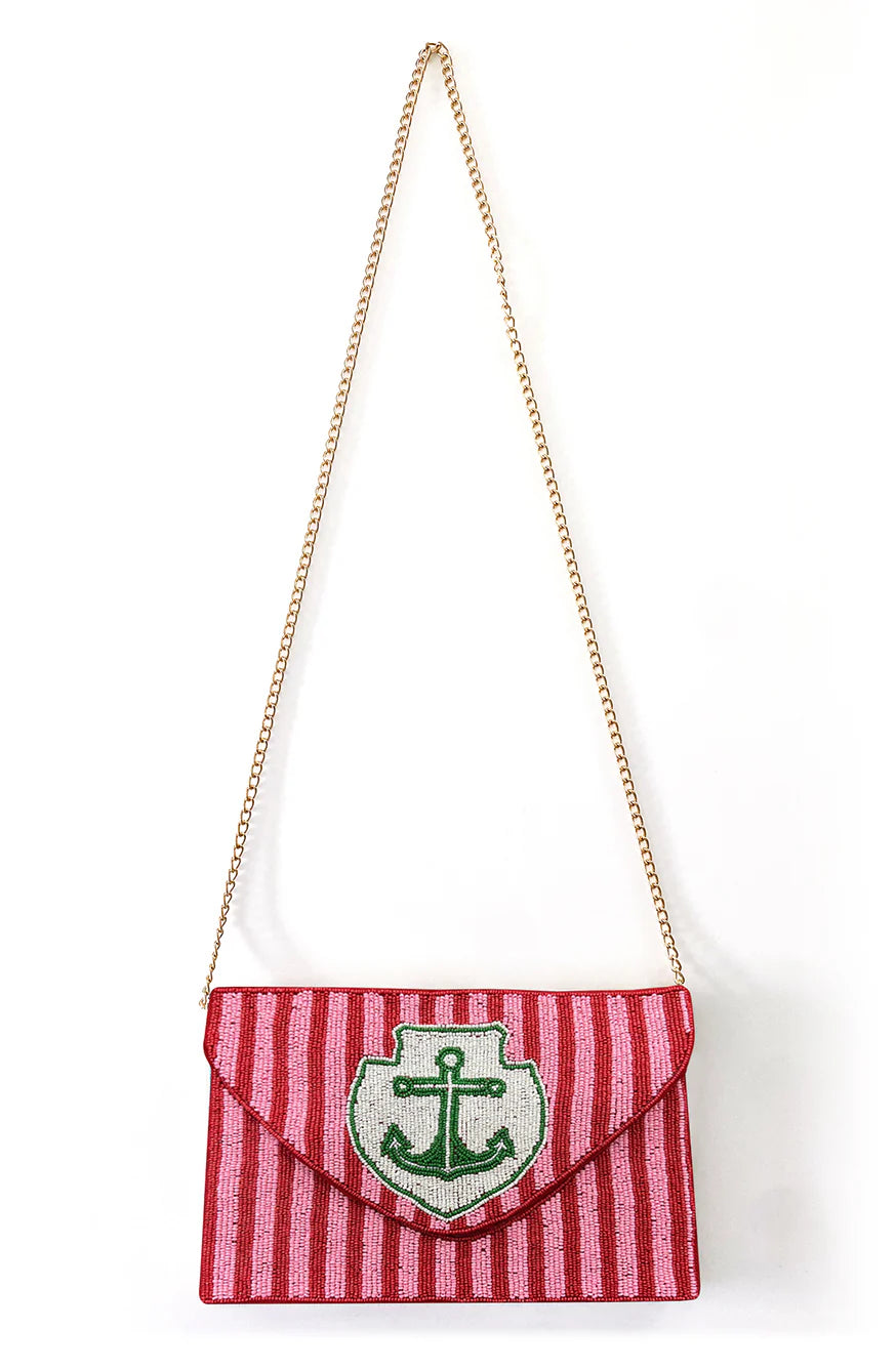 Dark Hampton Beaded Bag Love Anchor