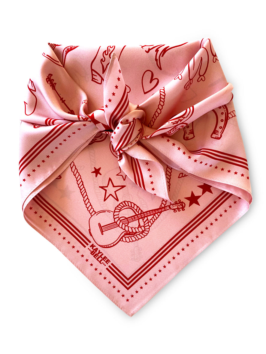 Dark Hampton Petite Silk Scarf Cowboy Up