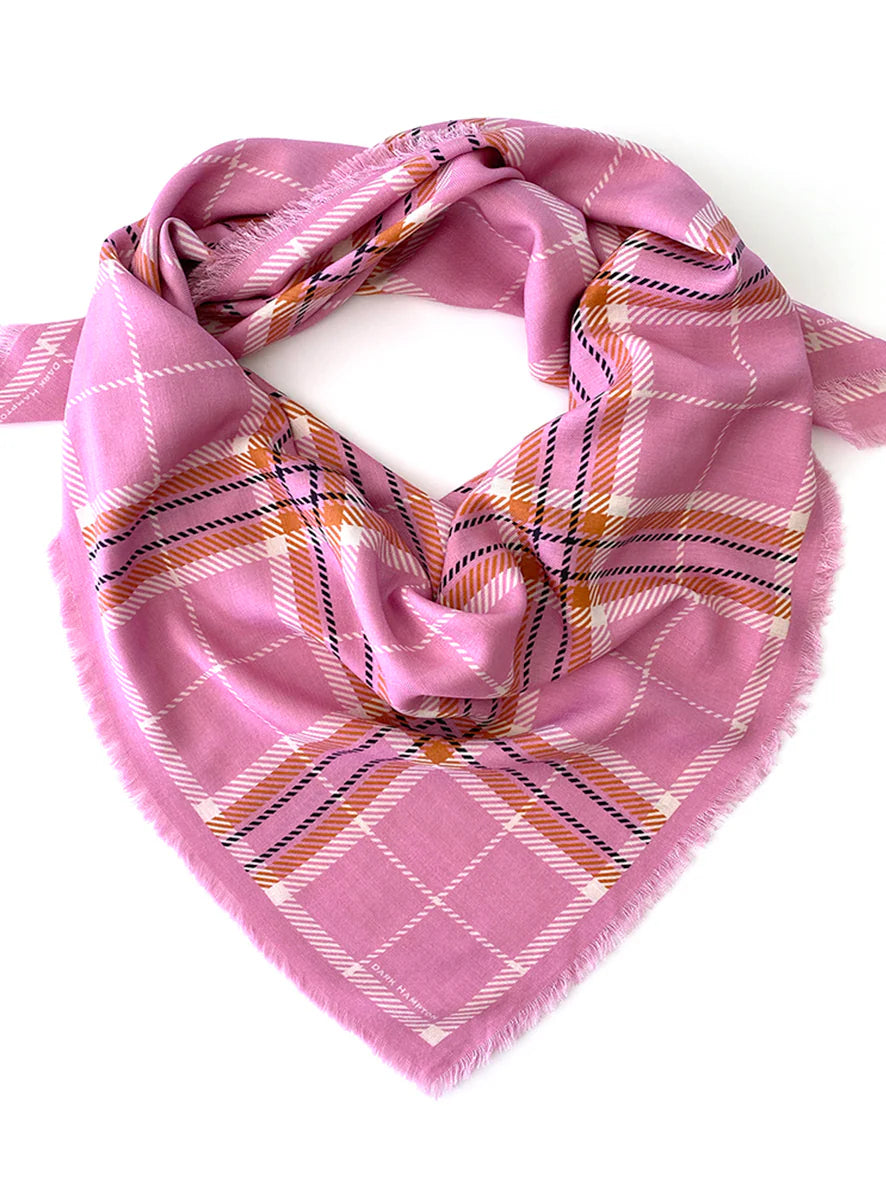 Dark Hampton Wool Silk Scarf The McRae - Pink