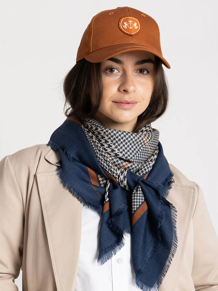Dark Hampton Wool Silk Scarf The Sutherland - Navy