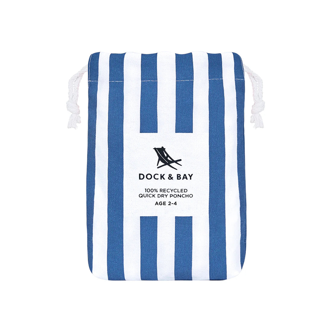 Dock & Bay Poncho Mini Cabana Collection Whitsunday Blue Hooded Towel 2-4 Years