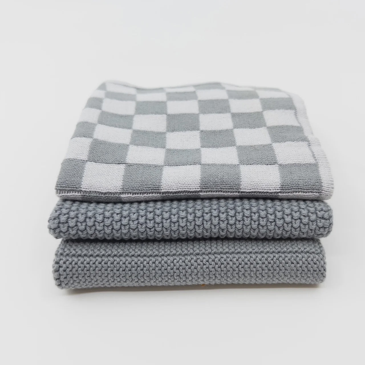 Ecovask 3 pack cloths Steel Chequer