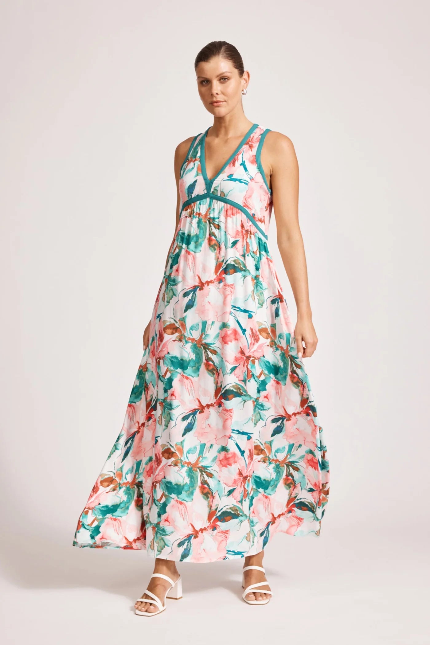 Eb & Ive Alegria Spliced Maxi Dress Estate Teal