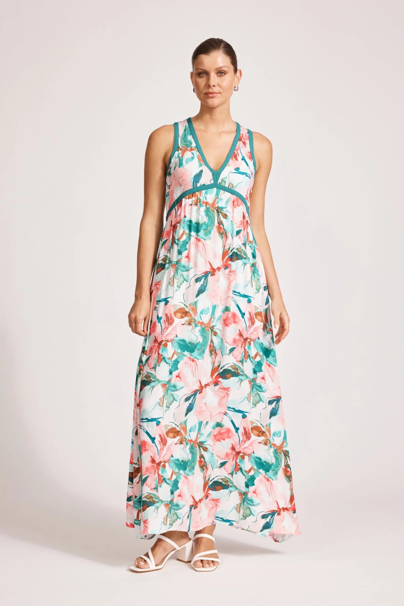 Eb & Ive Alegria Spliced Maxi Dress Estate Teal