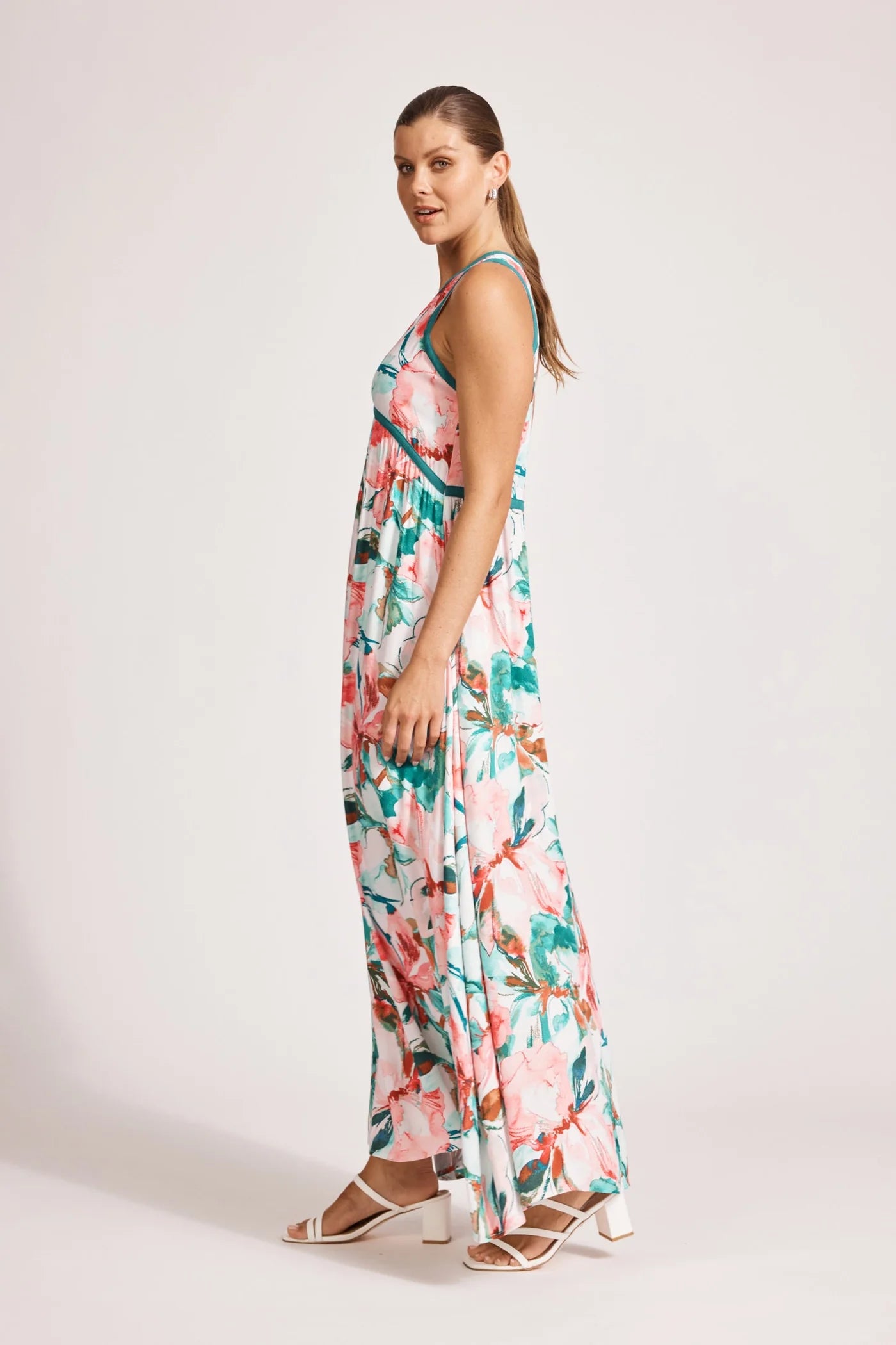 Eb & Ive Alegria Spliced Maxi Dress Estate Teal