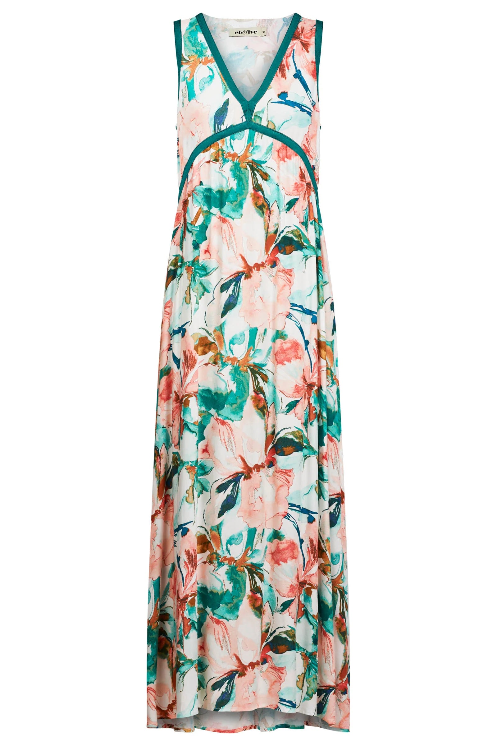 Eb & Ive Alegria Spliced Maxi Dress Estate Teal