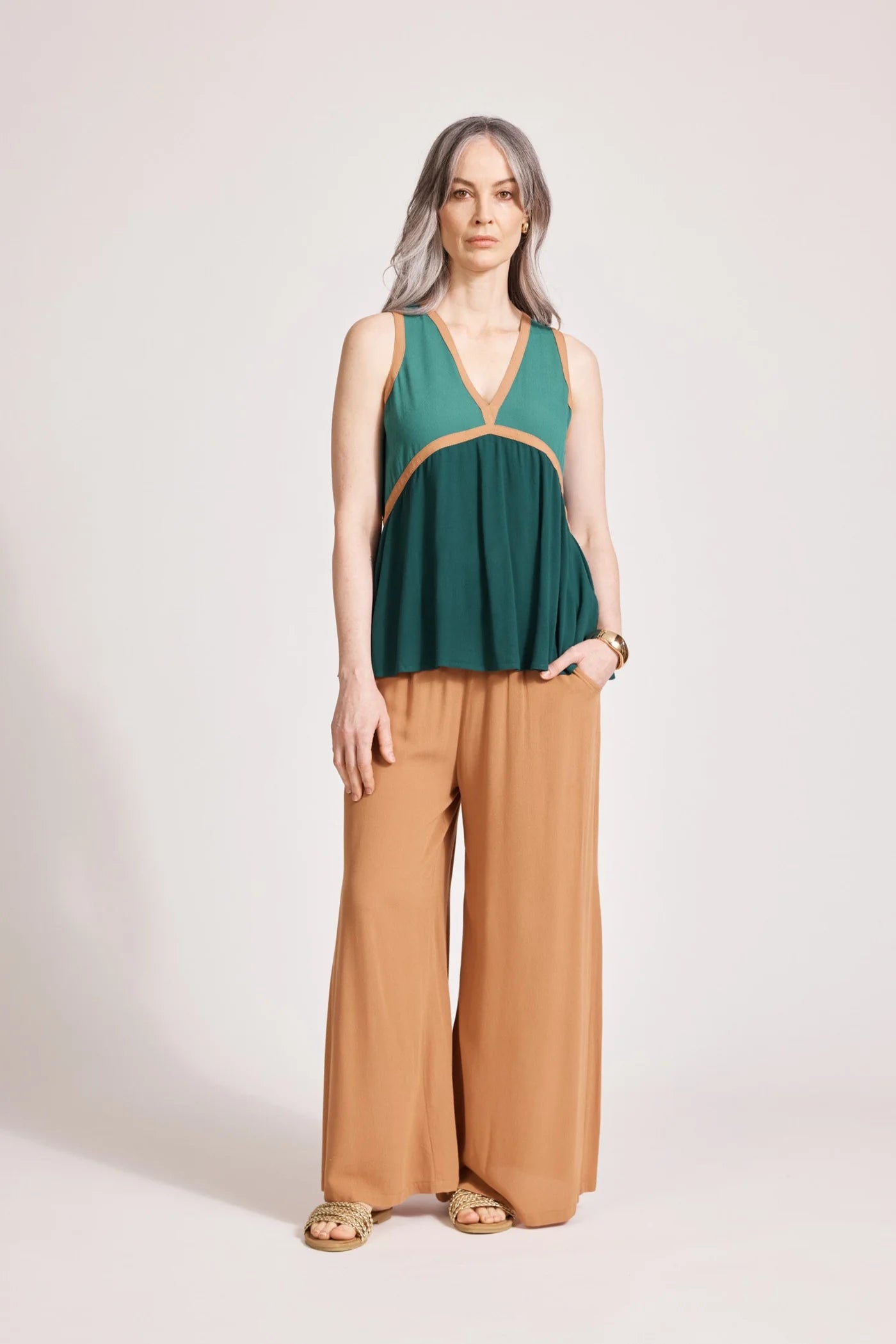 Eb & Ive Alegria Spliced Tank - Teal/Lagoon