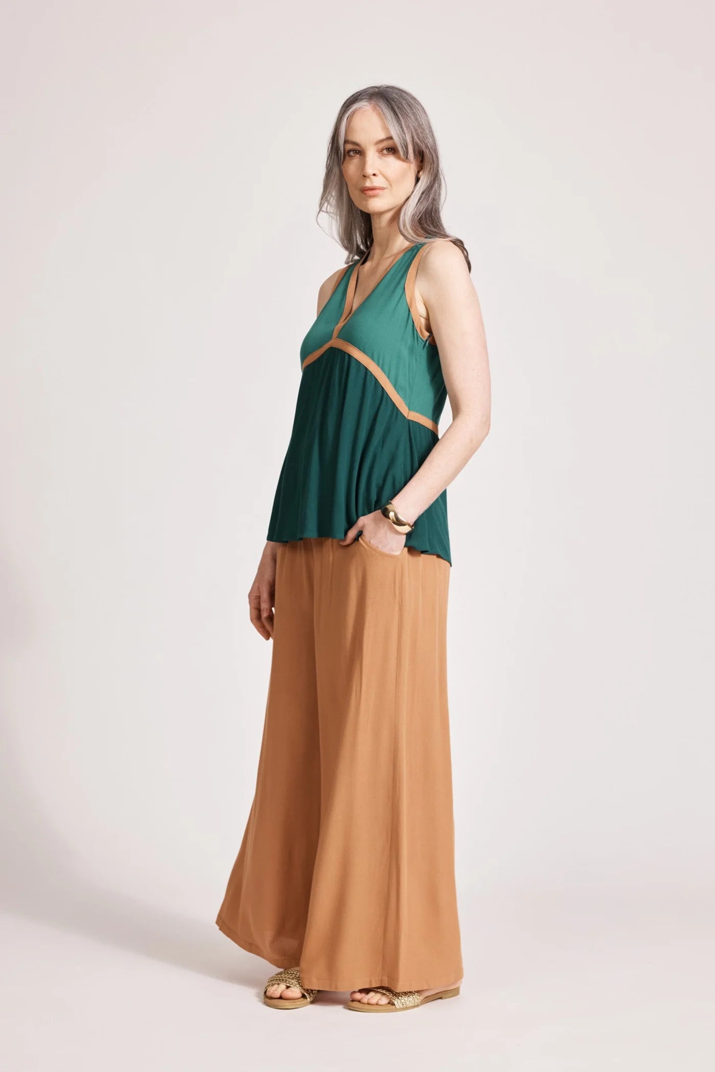 Eb & Ive Alegria Spliced Tank - Teal/Lagoon
