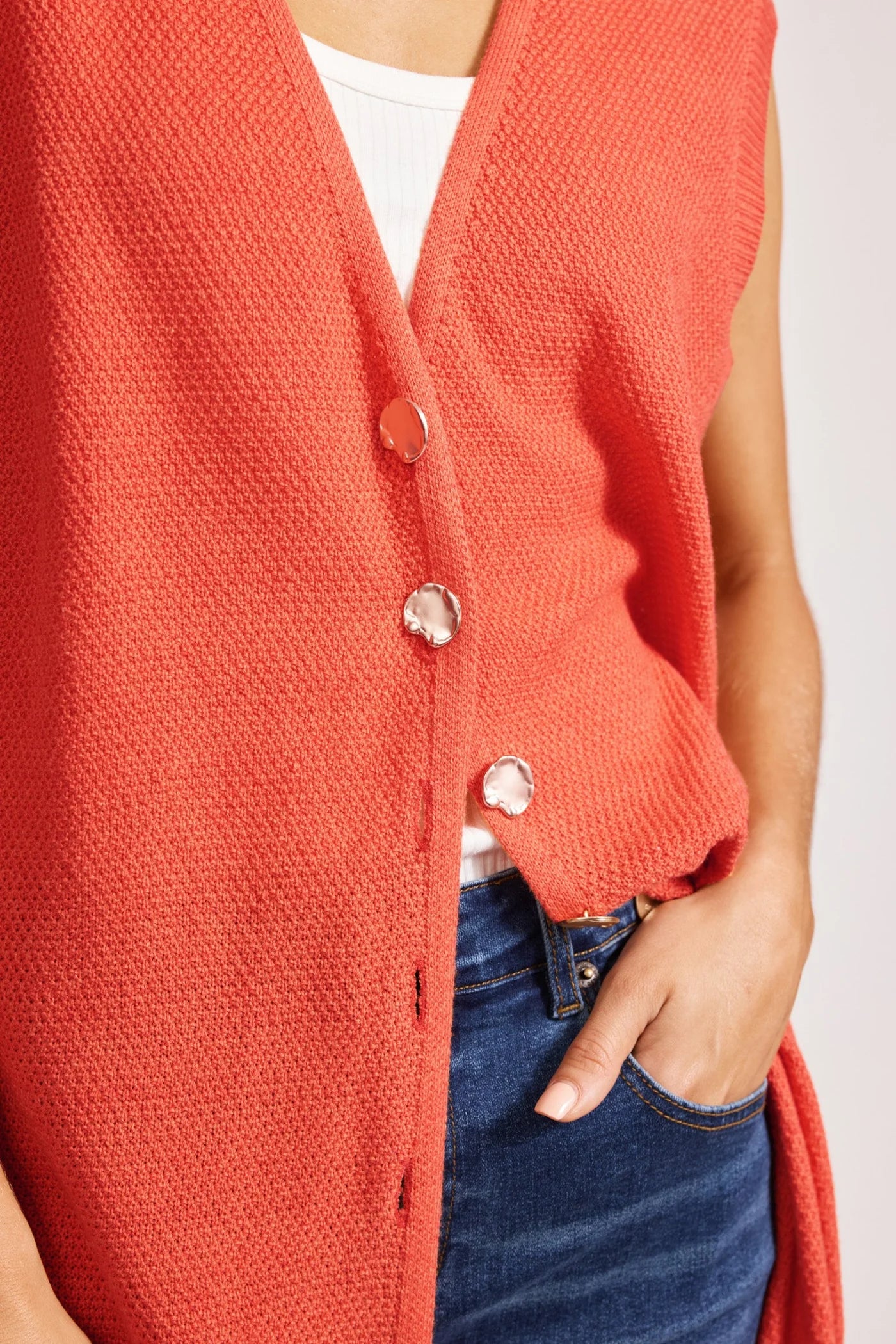Eb & Ive Artemis Knit Vest Coral