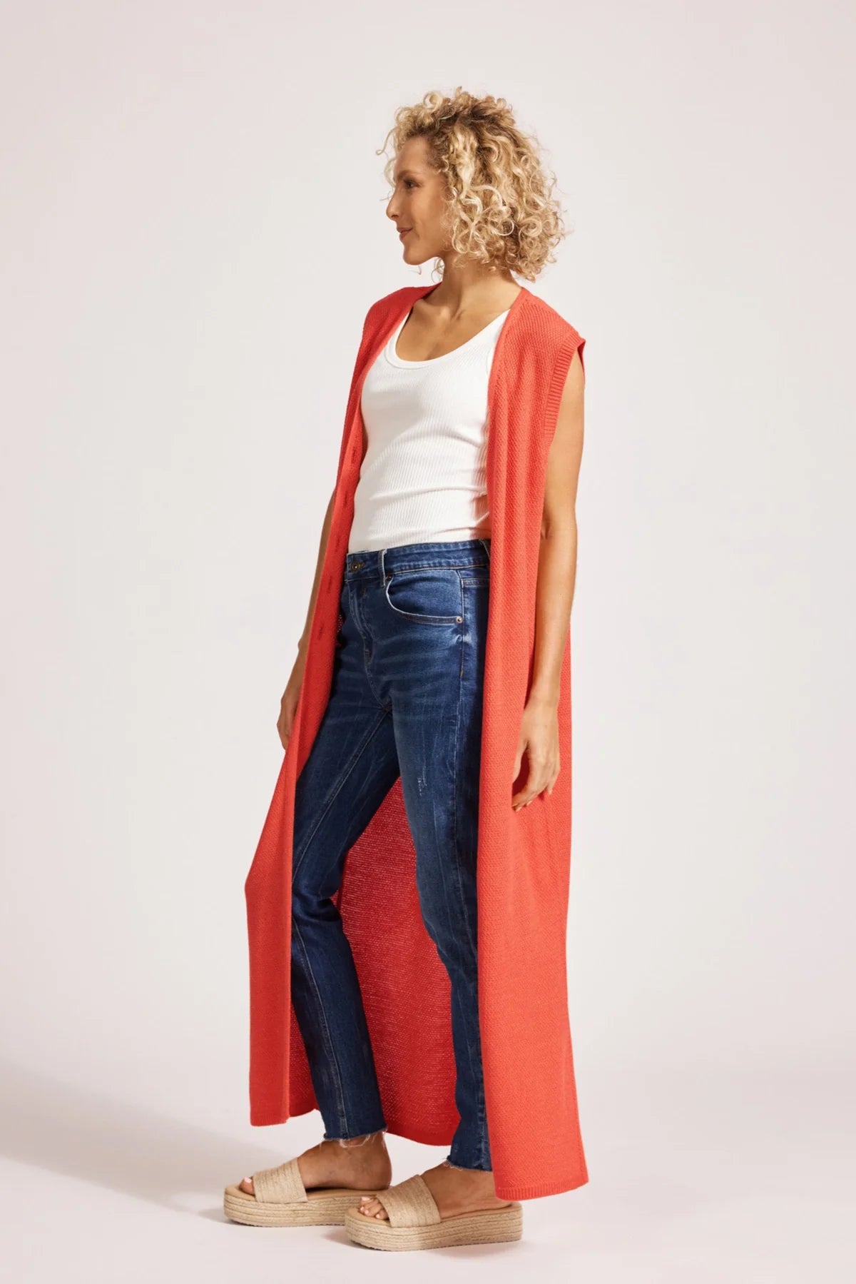 Eb & Ive Artemis Knit Vest Coral