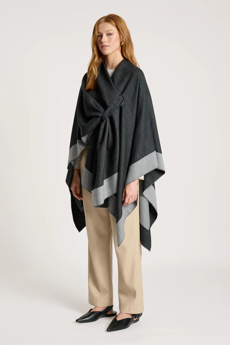 Eb & Ive Ayla Cape One Size Char Grey