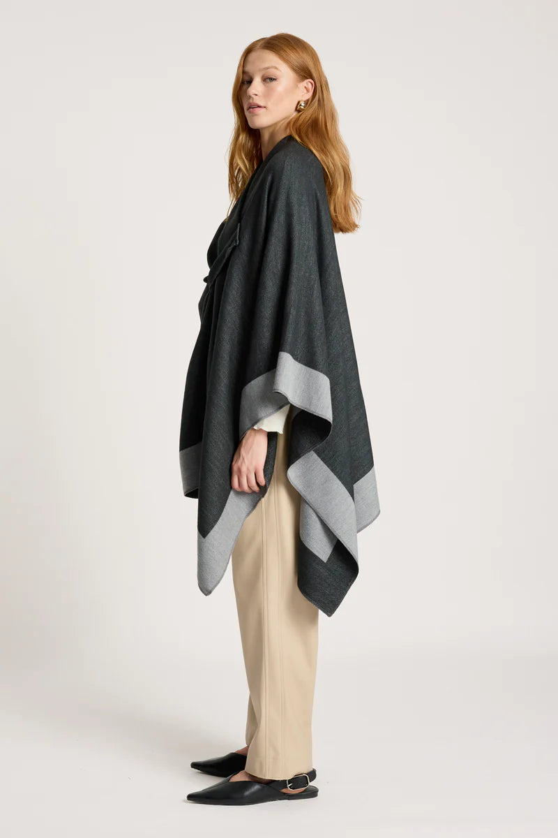 Eb & Ive Ayla Cape One Size Char Grey