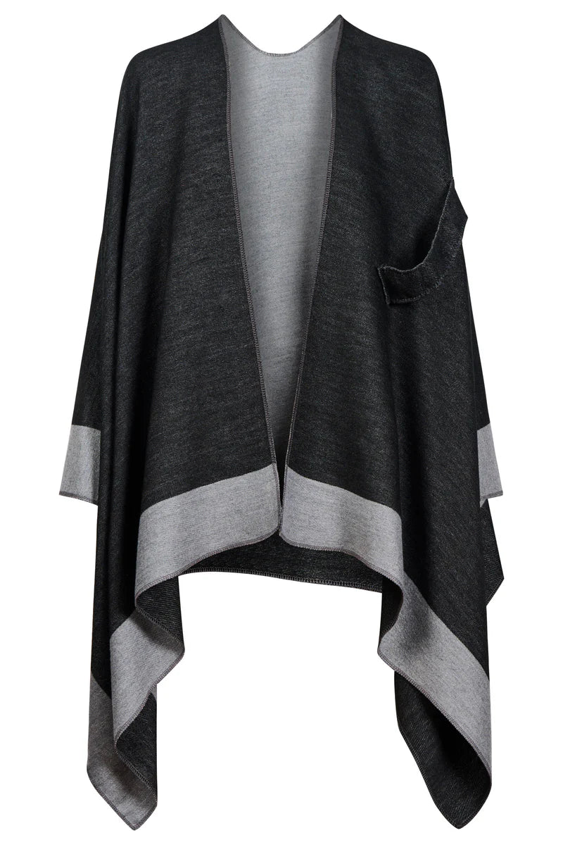 Eb & Ive Ayla Cape One Size Char Grey