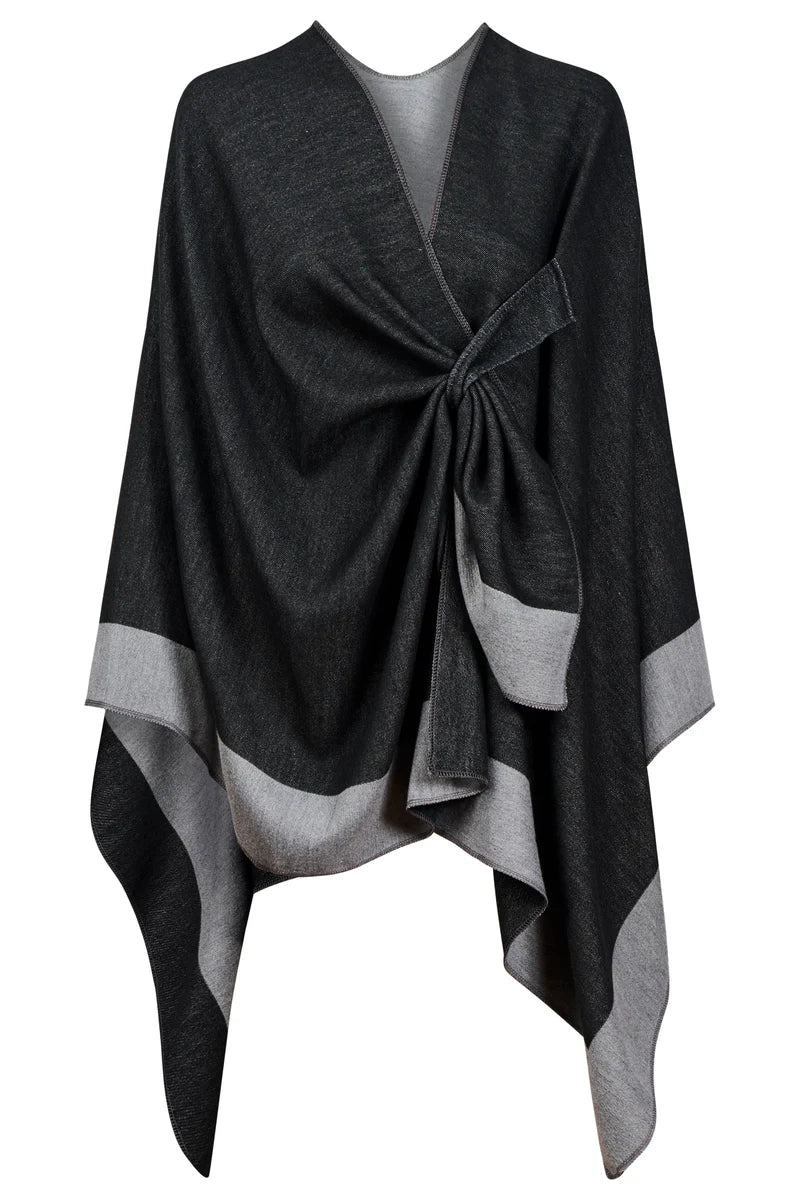 Eb & Ive Ayla Cape One Size Char Grey