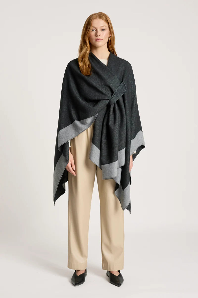 Eb & Ive Ayla Cape One Size Char Grey