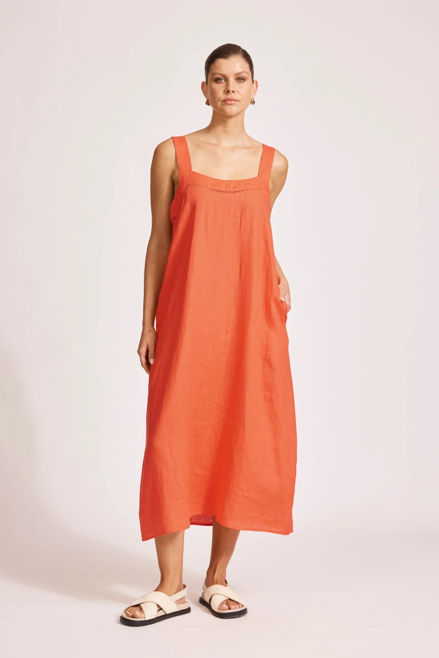 Eb & Ive Miramar Tank Maxi Dress Coral