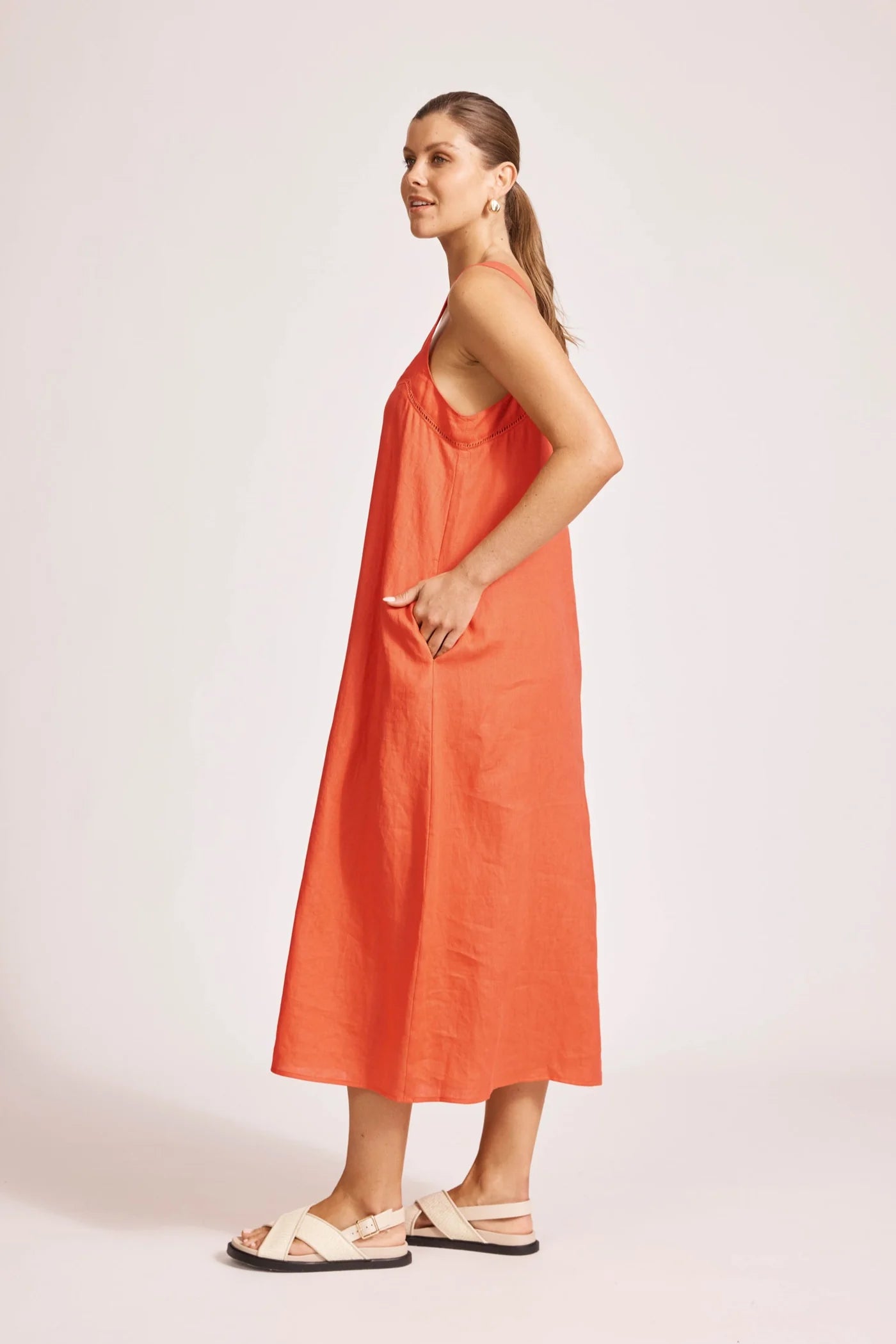 Eb & Ive Miramar Tank Maxi Dress Coral
