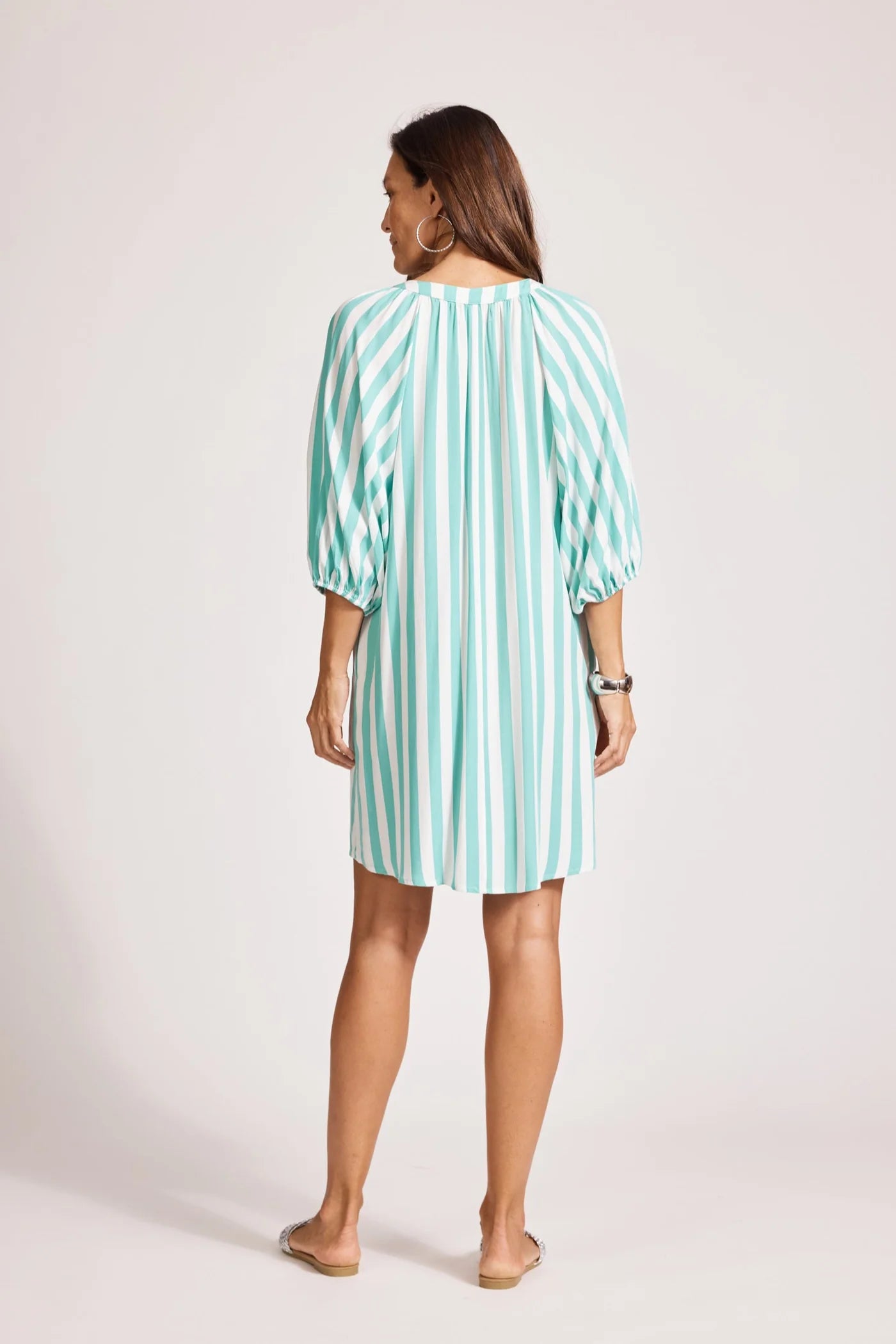 Eb & Ive Treville Stripe Dress Aqua